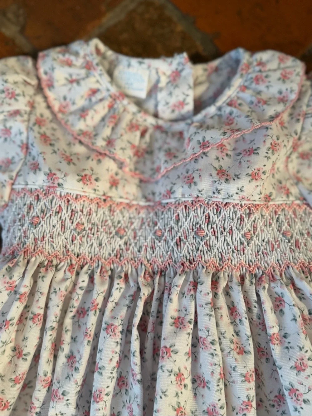Edgehill Collection Long Sleeve Smocked Floral Dress, Size 18 Months